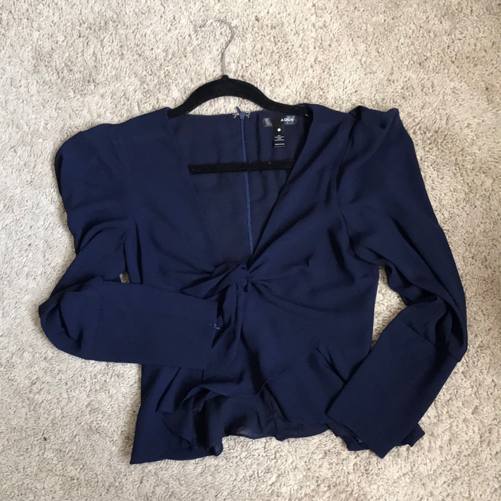 Aqua small. Long sleeve crop top